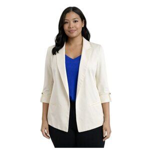 Love Tree cream boyfriend blazer / lightweight workwear layer – women’s